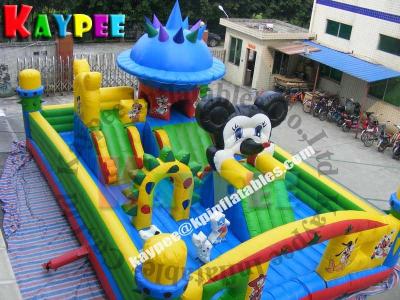 China Inflatable disney land funcity ,inflatable playland for kid, fun part with slide KFT016 for sale