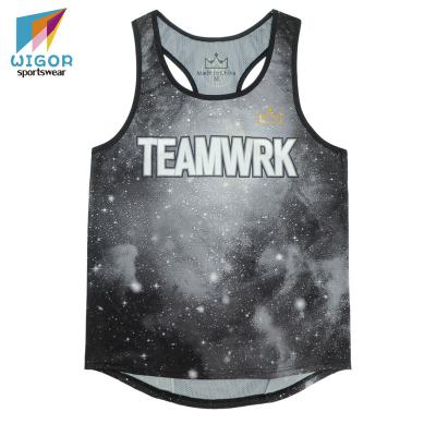 China 100% Polyester Fabric Light Weight Mens Singlet Quick Dry Running Tank Top Anti-Shrink for sale