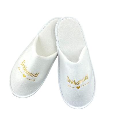 China 2022 Brand New White Wedding EVA Non Slip Sole Disposable Flats Slippers for sale