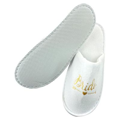 China 2022 Brand New EVA Thickened Sole White Wedding Use Disposable Wedding-Slipper-For-Guests for sale