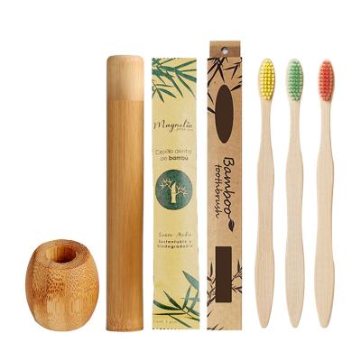 China Independent Packing Brand New Biodegradable Bamboo Bristle Fiber Eco Friendly Wave Handle Ultra Soft Bamboo Toothbrush for sale