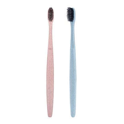 China Mini Toothbrush Wheat Stalk Wholesale Disposable Cheap Disposable Toothbrush Bulk for sale