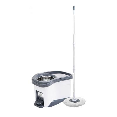 China 360 Rotation Durable Flat Broom System Home Electric Cleaning Floor Rotating Mop And Bucket With Power Spinner for sale