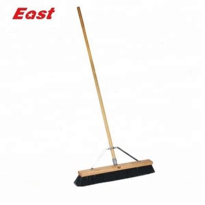 China Industrial Pile Wooden Field Floor Easy Handle Broom for sale