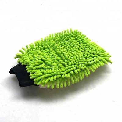 China Green Car Window Cleaning Cleaning Car Washing Microfiber Chenille Glove for sale