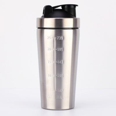 China Stocked Stainless Steel Cup Gym Wall High Quality Double Metal Protein Cup Insulated Stainless Steel Protein Shaker Bottle for sale