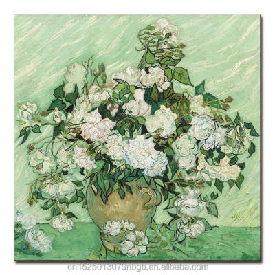 China New Classical/Postmodern Van Gogh Flower Reproduction Poster Framed Handmade Canvas Oil Paintings Picture Prints For Wall Decor for sale