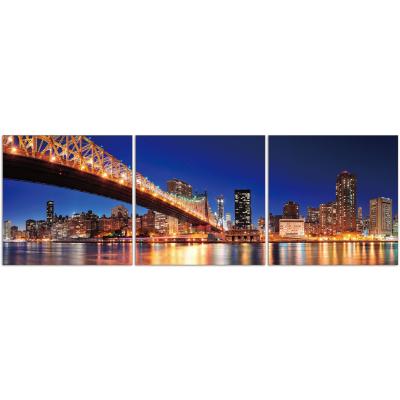 China Newest Modern Factory Wholesale Design Printed Landscape Glass Canvas City Decor Wall View Artwork Painting Hot Selling for sale