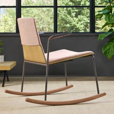 China Premium Modern Wooden Leisure Chair Baes With Comfortable Armrest Leisure Adult Rocking Chair for sale