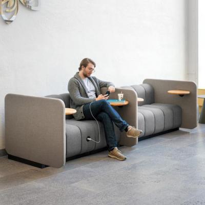 China Contemporary in the Workplace Rest Area Fabric Office Business Leisure Lounge Sofa with Charger and Table for sale