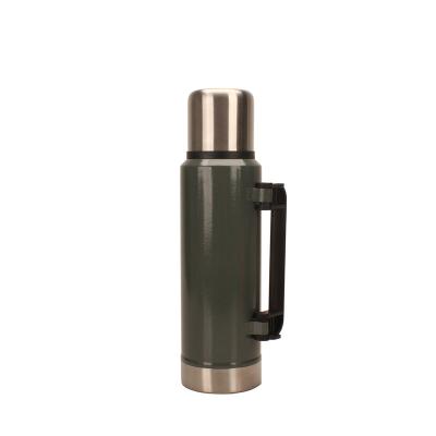 China New Style Double Wall PORTABLE Stainless Steel Vacuum Flask Handle And 2 Cups for sale