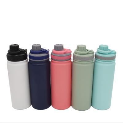 China PORTABLE New Design Double Wall Stainless Steel Vacuum Sports Flask Water Bottle With Folding Handle for sale