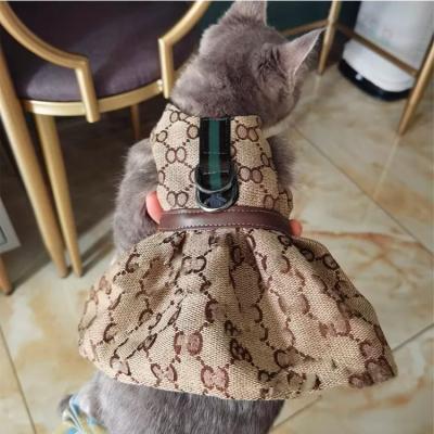 China Luxury Branded Pink Designer Large Dog Coat Winter Wholesale British Style Dog Suits Cloth Pet Clothes Jacket Brown Dog Dress for sale