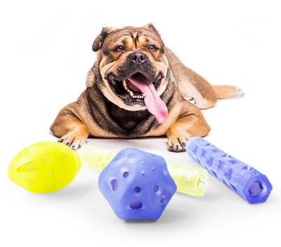 China Viable Durable Colorful Rubber Dog Chew Toys, Squeaker Dog Teeth Cleaning Chew Toys Dog Toys Pet for sale