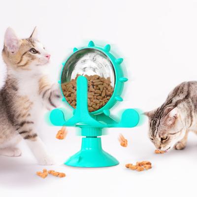 China Cat Toys Pet Supplies Turntable Cat Interactive Toy Slow Feeder Viable Funny Food Leak Trainer for sale