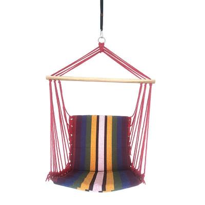 China Soft Outdoor Camping Swing Chair Swing Hanging Lace Hammock Canvas Kids Rainbow Swing Hammock Chair for sale