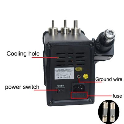 China Carry On Battery Enough Soldering Occus 8586D+ Double Digital Display Electric Soldering Irons +Hot Air Gun Upgrade SMD Rework Station Upgraded 8586 - (C for sale