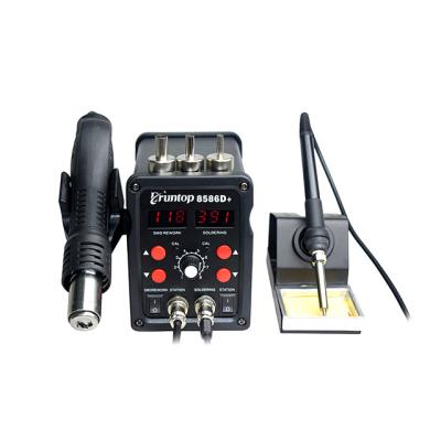 China Eruntop 8586D+ Universal Dual Digital Display Electric Welding Irons Mobile +Hot Air Gun Soldering Iron Kit for sale