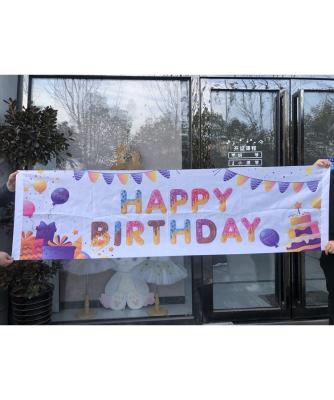 China Coloring firm / soft fabric to sell well popular new type pull up happy birthday paper banner for sale