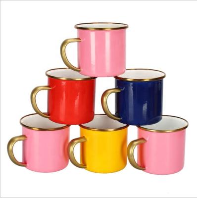 China Wholesale Viable Colorful Design Handle Enamel Manufacturing 11oz Mug Support Sublimation Printing for sale