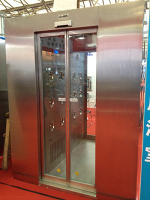 China Stainless Steel Automatic Sliding Door Cleanroom Air Shower With Aluminum 3 - 4 Persons for sale