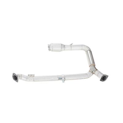 China Stainless steel with heat shield downpipe exhaust manifold downpipe for Porsche 718 2.0T catted downpipe for sale