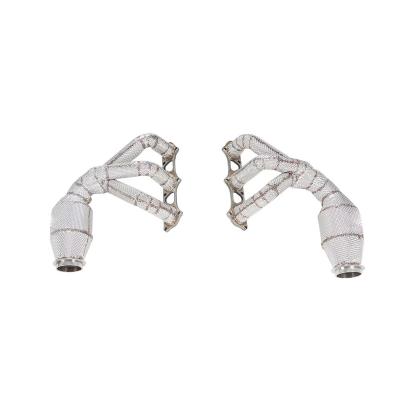 China Stainless Steel ANG Exhaust Manifold For Porsche 911 991.1/991.2 2014-2019 GT3 RS 3.8L catted downpipe with heat shield downpipe manifold for sale