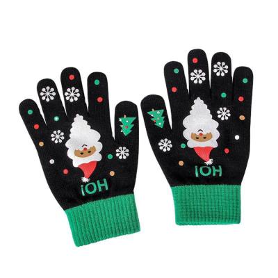 China Out Wear Kids Christmas Adult Mittens Full Finger To Carry On Warm Knitted Mittens Knitting Snowflake Five Finger Mittens Gift Y0088 for sale