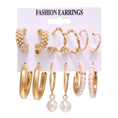 China CLASSIC fashion geometric earrings set Noop retro metal female geometric earrings punk personality fashion jewelry new trend Y0086 for sale