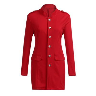 China New High Quality QUICK DRY Women's Clothing Stand Button Collar Women's Long Sleeve Jackets Coat Self-cultivation Western-style Clothing Y0015 for sale