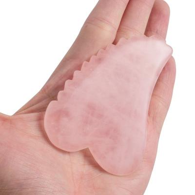 China Natural SAP Massage Rose Quartz Jade Guasha Stone Tip Gua Sha Scraper Massager Tools for Face Neck Body Acupuncture Back Pressure Therapy for sale