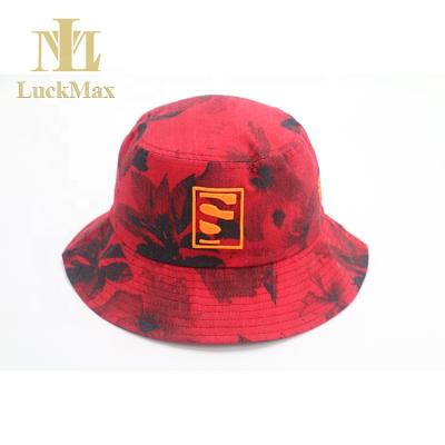 China COMMON Logo Red Bucket Hat Custom Digital Printing Embroidered Quilted Brim Sports Hat Nylon Material Design OEM Outdoor Headwear for sale