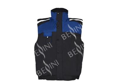 China Polyester +PU Coating Mens Work Vest With Pockets / Reflective Stripe for sale