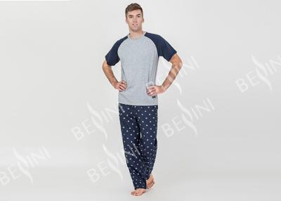 China Two Piece Mens Luxury Sleepwear 100% Combed Cotton Jersey Pyjamas Classic Style for sale