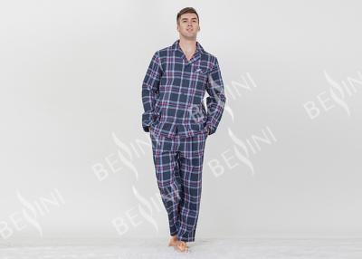 China Red Yarn Dyed Check Mens Luxury Sleepwear Anti Wrinkle Eco Friendly S - XXL Size for sale