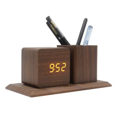 China Clock and Alarm Clock Pen Holder from Pen Case Wooden Clock Table from Calendars for sale