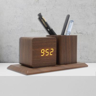 China Calendars wholesale 2 in 1 Pen Watch Digital Calender Clock with Pen Holder for sale