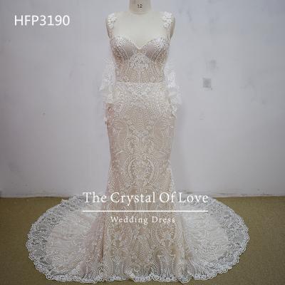 China Ivory dry cleaning mermaid lace wedding dress, buy new simple wedding dresses in china for sale