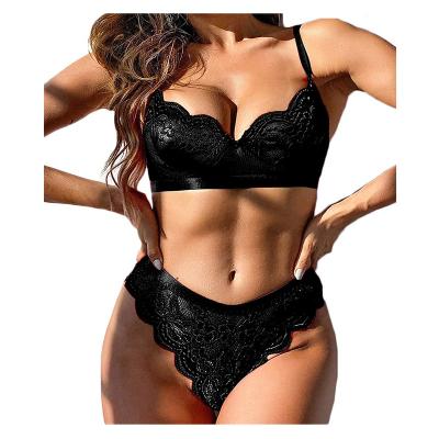 China Sweetie Surprises Sexy Lingerie For Women Two Piece Lace Lingerie Set Underwire Bra Panty Set Valentine Sex Bra Set for sale