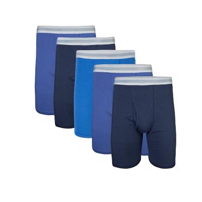 China QUICK DRY 100% Cotton Men's Regular Leg Boxer Briefs Multipack for sale