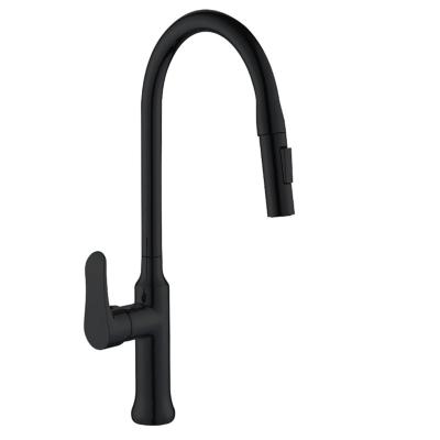 China Pull Out Spray Top Quality Widely Used Deck Mounted Flexible Pull Out Faucet Kitchen Black for sale