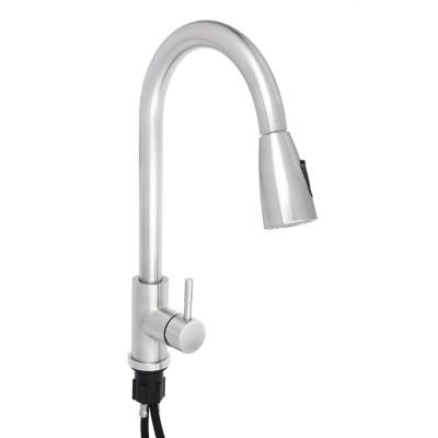 China Pull Out 2023 Factory Cheap Pull Down New Hot And Cold Water Mixer Sink Hotel Use High Quality 304 Stainless Steel Faucet for sale