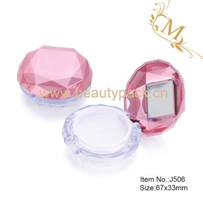 China Single Loose Powder Pink Powder Plastic Diamond Shaped Loose Packaging for sale