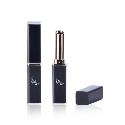 China Black Slim Good Logo Plastic Lipstick Tubs Custom Empty Cosmetic Square Container for sale