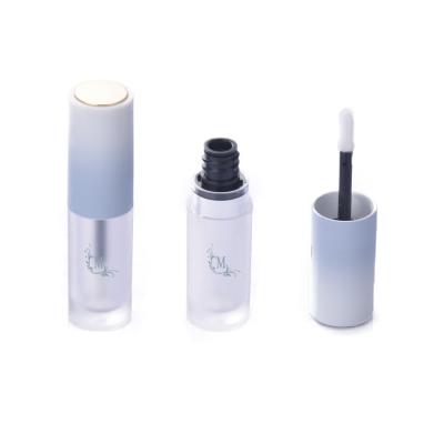 China Cosmetic Make Your Own Custom Round 3ml Gradient Blue Frosed Lip Gloss Tubes Container With Logo for sale