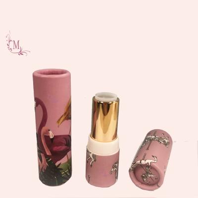 China Low MOQ eco-friendly empty round paper lipstick tube of cosmetics for lip balm cardboard tube for sale