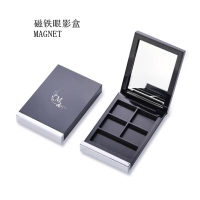 China Best Price Recyclable Custom 4 Color Black Empty Magnet Eyeshadow Case With Brush Luxury for sale