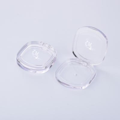 China Square Logo Wholesale Custom Clear Makeup Pressed Plastic Blush Empty Powder Compact Case for sale