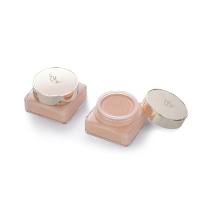 China Pink Cosmetic Luxury Square Makeup Empty Loose Powder Jar With Air Strainer 50g for sale