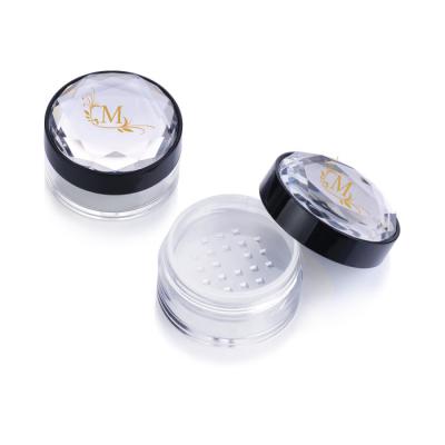 China Diamond Loose Powder Cosmetic Powder Jars With Sieve for sale